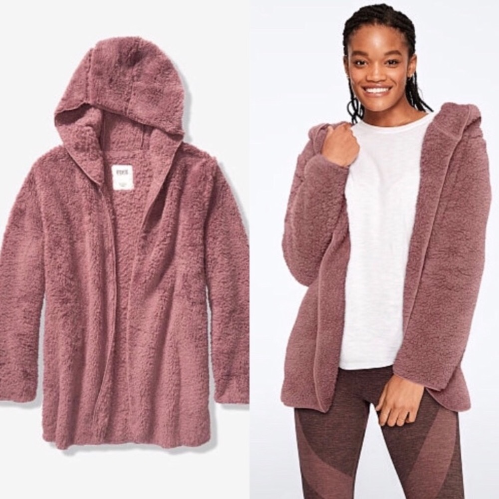 Pink Victoria’s Secret Sherpa cardigan!